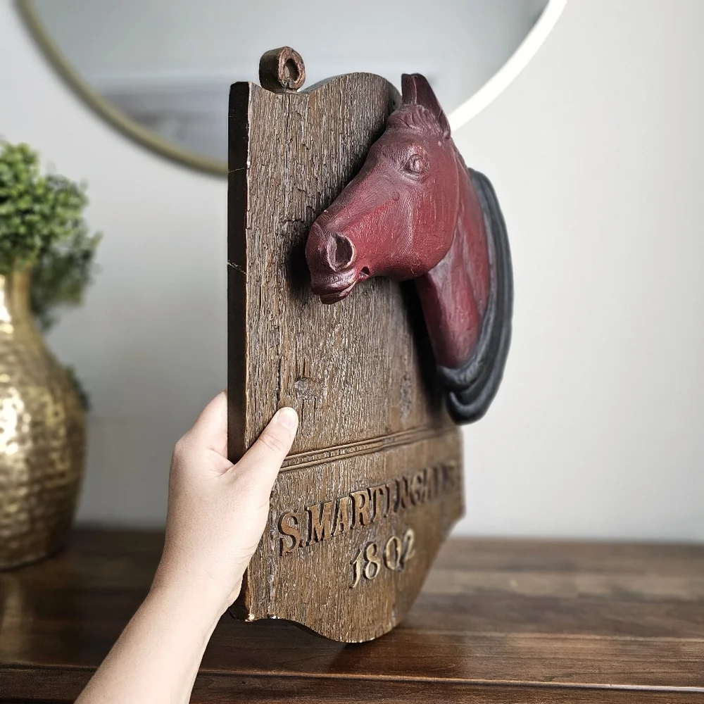 Vintage Burwood Products Co Horse Head Wall Plaque S. Martingale 1802 Equestrian